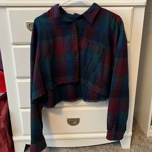SOLD Forever 21 Cropped Flannel Shirt - Large